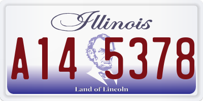 IL license plate A145378
