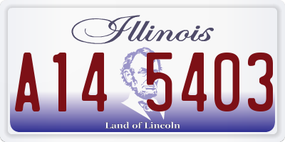 IL license plate A145403