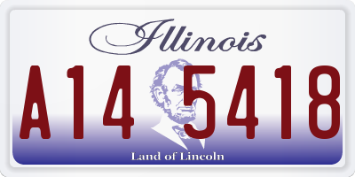 IL license plate A145418
