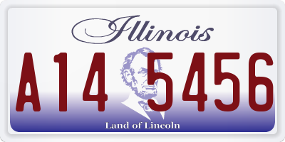 IL license plate A145456