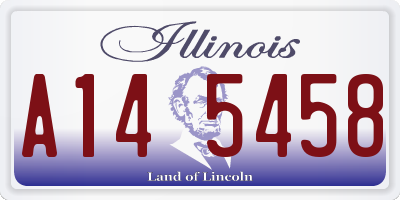 IL license plate A145458
