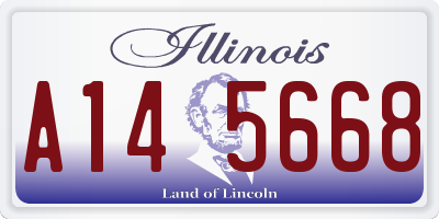 IL license plate A145668