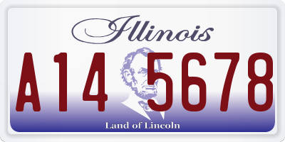 IL license plate A145678