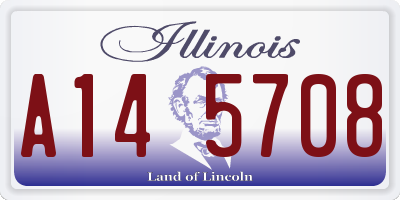 IL license plate A145708
