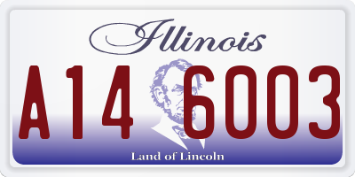 IL license plate A146003