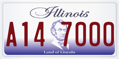 IL license plate A147000