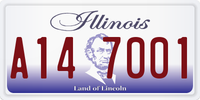IL license plate A147001