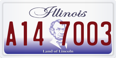 IL license plate A147003