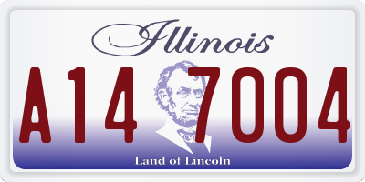 IL license plate A147004