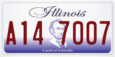 IL license plate A147007