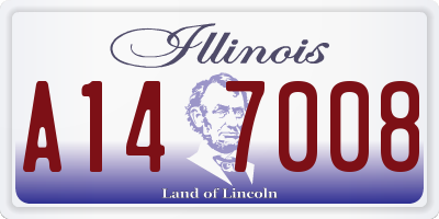 IL license plate A147008