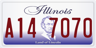 IL license plate A147070