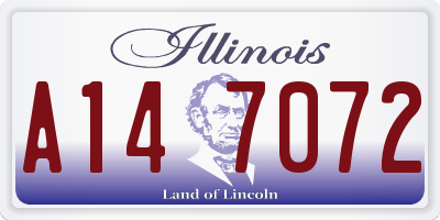 IL license plate A147072