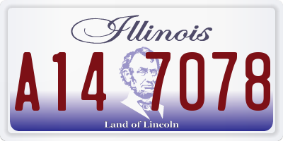 IL license plate A147078