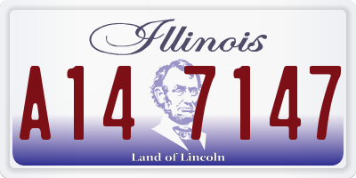 IL license plate A147147