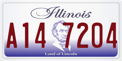 IL license plate A147204