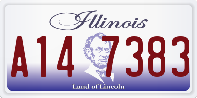 IL license plate A147383