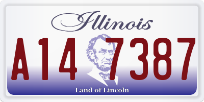 IL license plate A147387