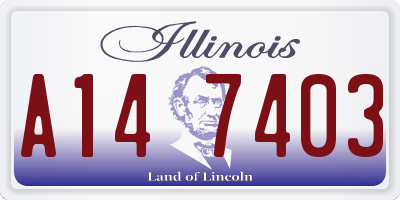 IL license plate A147403