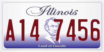 IL license plate A147456