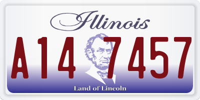 IL license plate A147457