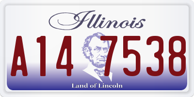 IL license plate A147538