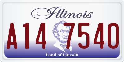 IL license plate A147540