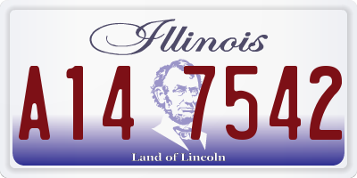 IL license plate A147542