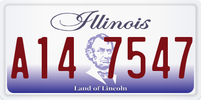 IL license plate A147547