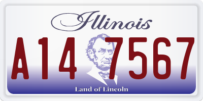 IL license plate A147567