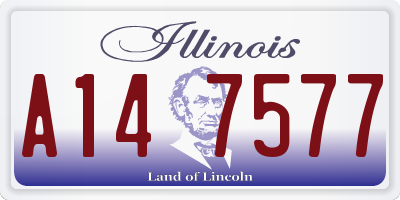IL license plate A147577