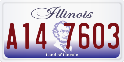 IL license plate A147603