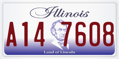 IL license plate A147608