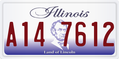 IL license plate A147612