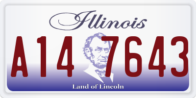 IL license plate A147643