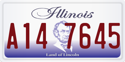 IL license plate A147645