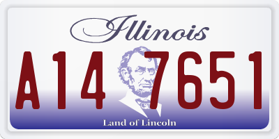 IL license plate A147651