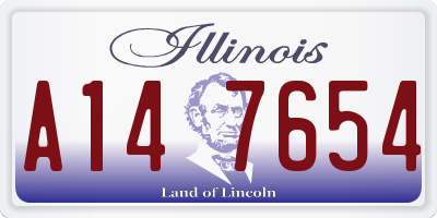 IL license plate A147654