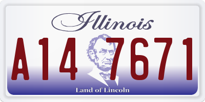 IL license plate A147671