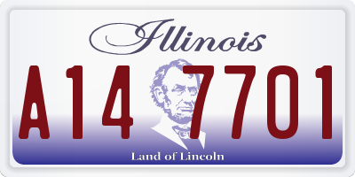 IL license plate A147701