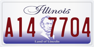 IL license plate A147704
