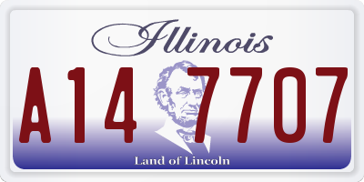 IL license plate A147707