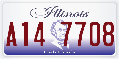 IL license plate A147708