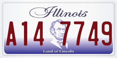 IL license plate A147749