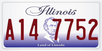 IL license plate A147752