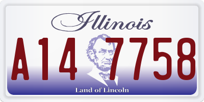 IL license plate A147758