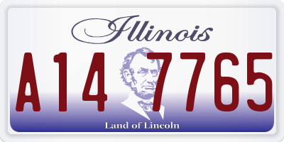 IL license plate A147765