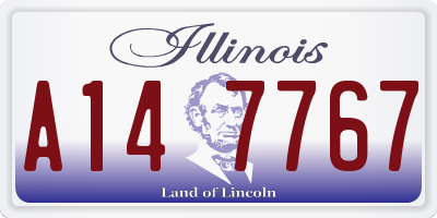 IL license plate A147767