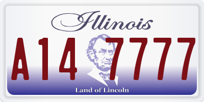 IL license plate A147777