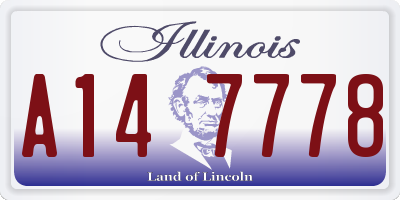 IL license plate A147778